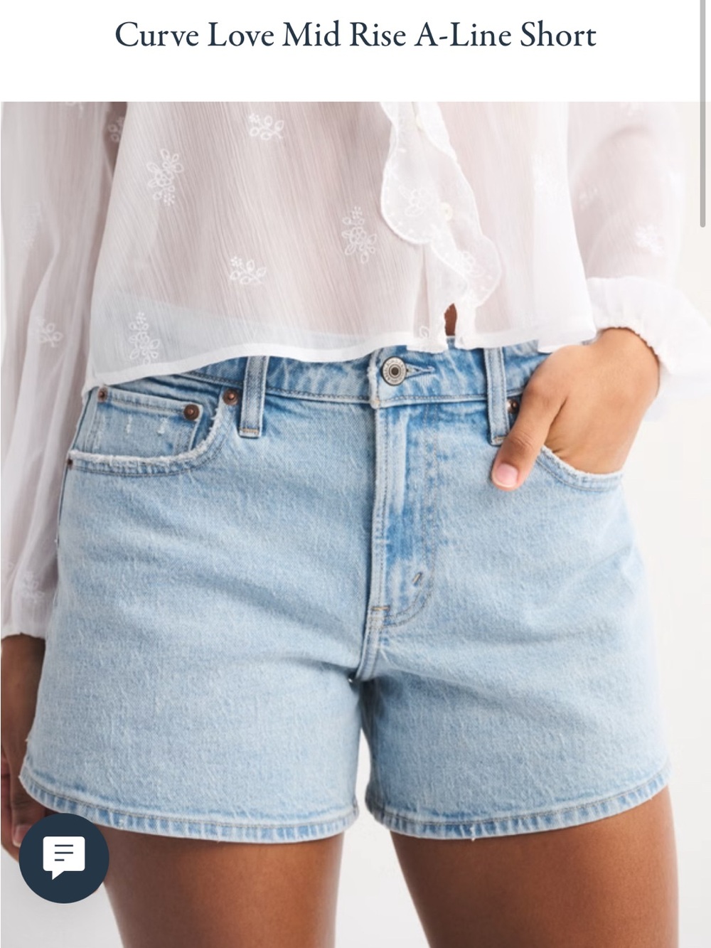 Abercrombie & Fitch Light Blue Denim Mid-Rise Jean Shorts
